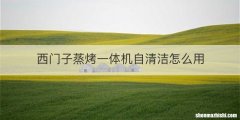 西门子蒸烤一体机自清洁怎么用