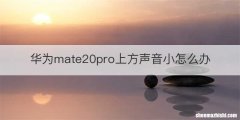 华为mate20pro上方声音小怎么办