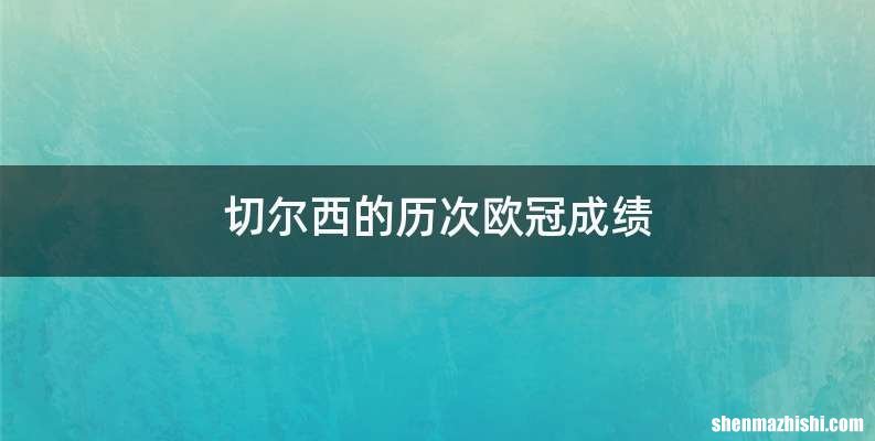 切尔西的历次欧冠成绩