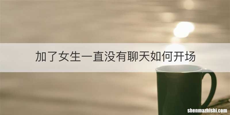 加了女生一直没有聊天如何开场