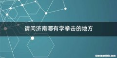请问济南哪有学拳击的地方