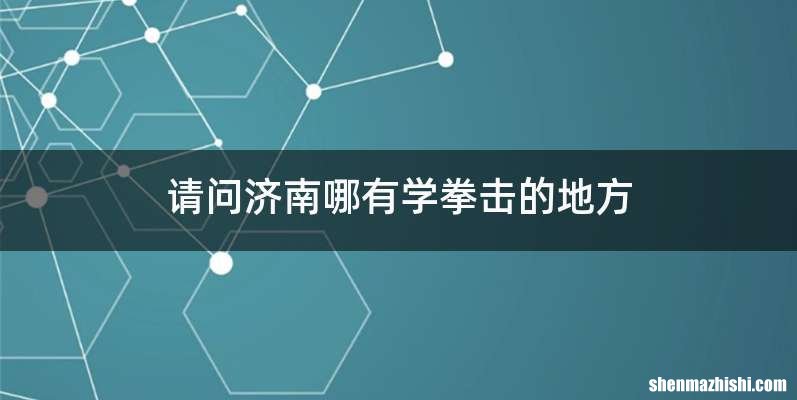 请问济南哪有学拳击的地方