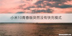 小米10青春版突然没有快充模式