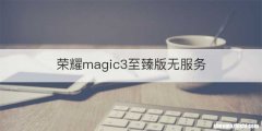 荣耀magic3至臻版无服务
