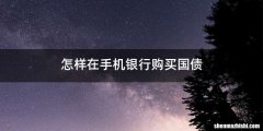 怎样在手机银行购买国债