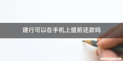 建行可以在手机上提前还款吗