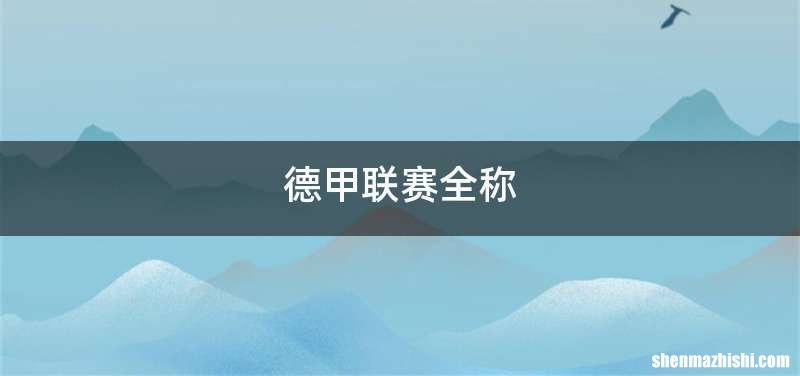 德甲联赛全称