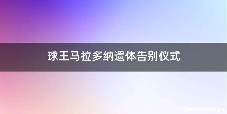 球王马拉多纳遗体告别仪式