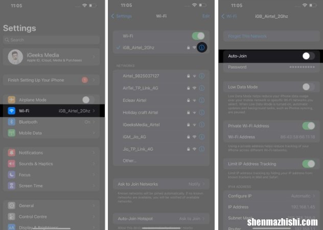如何在iPhone、iPad、Mac上停止自动加入Wi-Fi