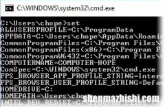Windows 中默认的环境变量是什么？