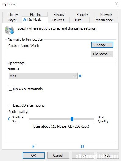 如何在 Windows Media Player 中更改 rip 格式和质量