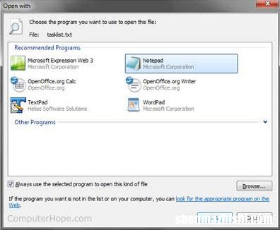 为什么打开文件时会出现“打开方式”窗口?