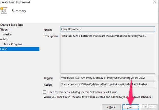 如何在Win11/10中利用任务计划程序执行批处理文件