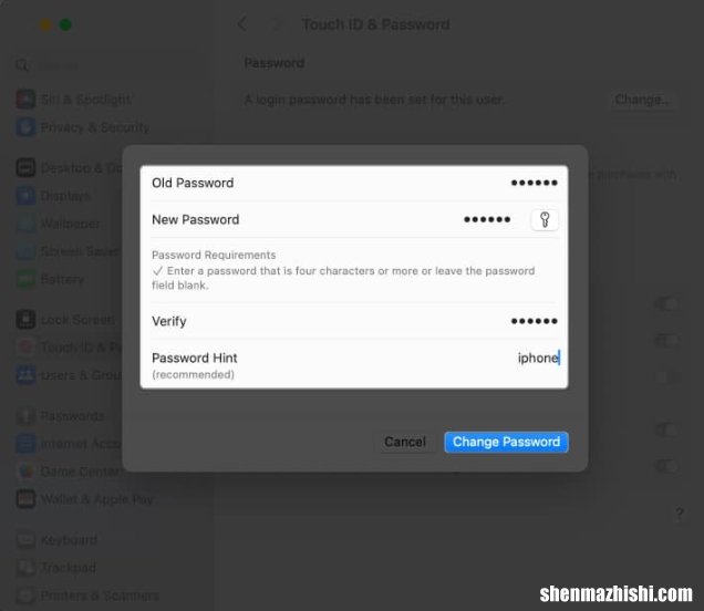 如何在Macbook上更改登录密码，苹果使用教程