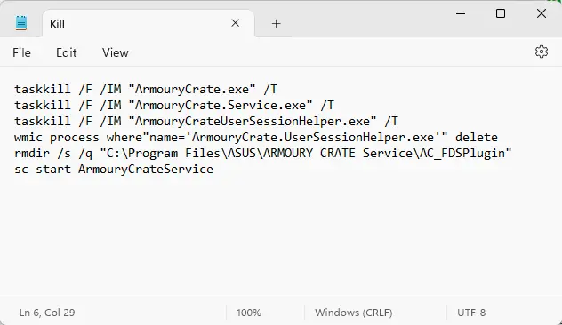 ArmouryCrate.UserSessionHelper.exe错误或CPU使用率过高